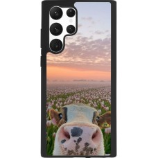 Samsung Galaxy S22 Ultra Case Hülle - Silikon schwarz Cow with tulips 2026