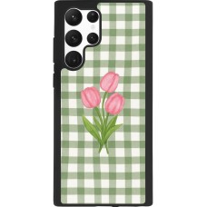 Coque Samsung Galaxy S22 Ultra - Silicone rigide noir Green vichy tulips 2026