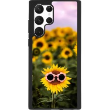 Samsung Galaxy S22 Ultra Case Hülle - Silikon schwarz Sunflower with glasses 2026