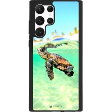 Coque Samsung Galaxy S22 Ultra - Silicone rigide noir Turtle Underwater