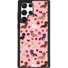 Coque Samsung Galaxy S22 Ultra - Silicone rigide noir Valentine 2024 puppy love