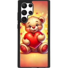 Samsung Galaxy S22 Ultra Case Hülle - Silikon schwarz Valentin 2024 Teddy Liebe