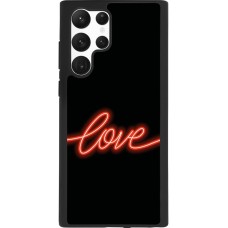 Samsung Galaxy S22 Ultra Case Hülle - Silikon schwarz Valentine 2023 neon love