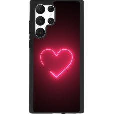 Samsung Galaxy S22 Ultra Case Hülle - Silikon schwarz Valentine 2023 single neon heart