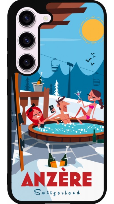 Samsung Galaxy S23 Case Hülle - Silikon schwarz Anzère Mountain Jacuzzi