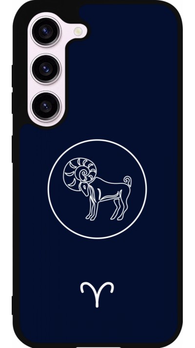 Samsung Galaxy S23 Case Hülle - Silikon schwarz Astrologie Widder