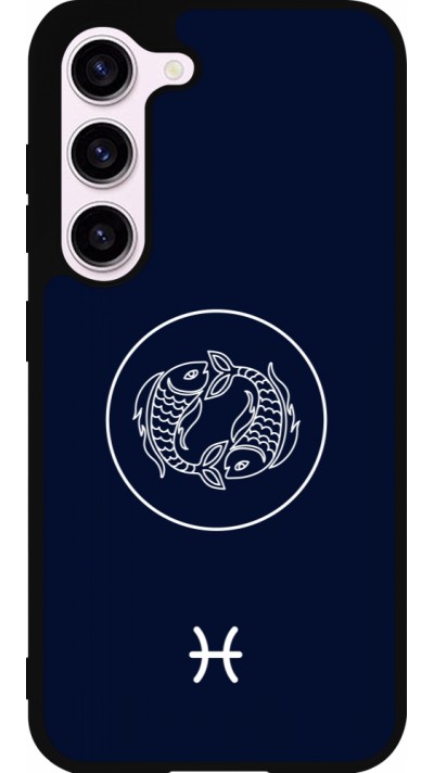 Samsung Galaxy S23 Case Hülle - Silikon schwarz Astrologie Fische