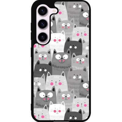 Samsung Galaxy S23 Case Hülle - Silikon schwarz Katzenschwärme