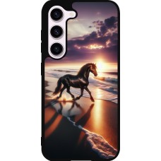Samsung Galaxy S23 Case Hülle - Silikon schwarz Pferd majestätisch Strand