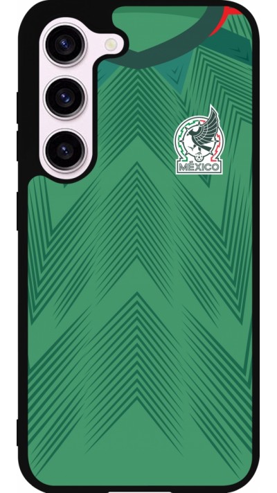 Coque Samsung Galaxy S23 - Silicone rigide noir Maillot de football Mexique 2022 personnalisable