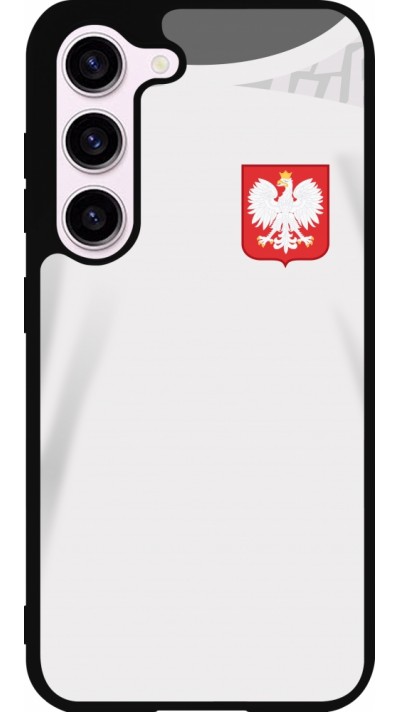 Coque Samsung Galaxy S23 - Silicone rigide noir Maillot de football Pologne 2022 personnalisable