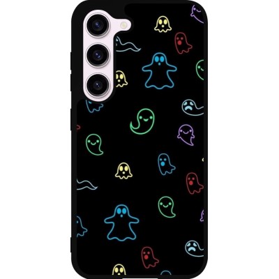 Samsung Galaxy S23 Case Hülle - Silikon schwarz Halloween 2024 colorful ghosts