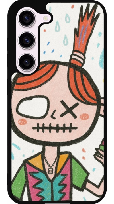Coque Samsung Galaxy S23 - Silicone rigide noir Little Girl Sketch