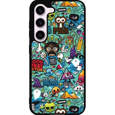 Samsung Galaxy S23 Case Hülle - Silikon schwarz Mixed Cartoons Turquoise