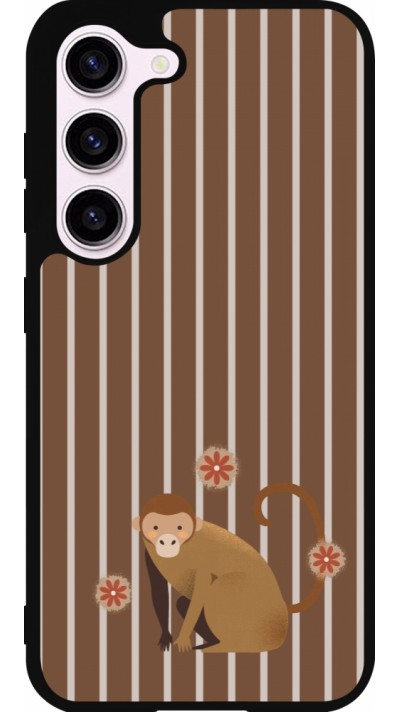 Coque Samsung Galaxy S23 - Silicone rigide noir Monkey with stripes