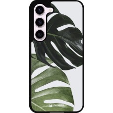 Samsung Galaxy S23 Case Hülle - Silikon schwarz Monstera Plant