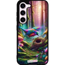 Samsung Galaxy S23 Case Hülle - Silikon schwarz Vogel Nest Wald