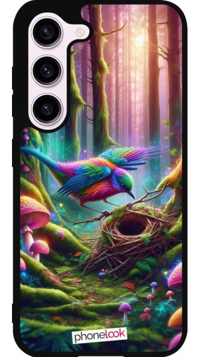 Samsung Galaxy S23 Case Hülle - Silikon schwarz Vogel Nest Wald