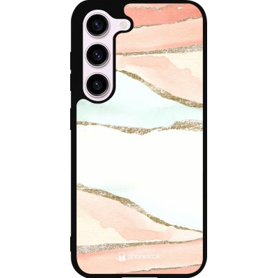 Samsung Galaxy S23 Case Hülle - Silikon schwarz Shimmering Orange