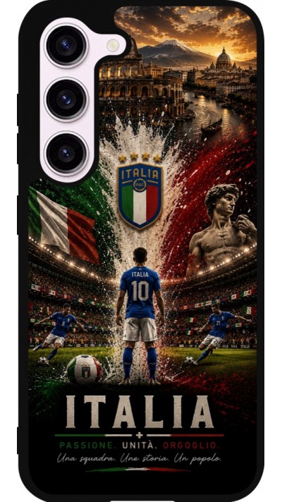 Coque Samsung Galaxy S23 - Silicone rigide noir Football Italie splash 2026