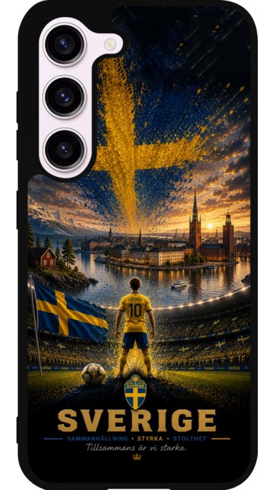 Coque Samsung Galaxy S23 - Silicone rigide noir Football Suède splash 2026