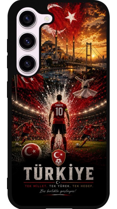 Coque Samsung Galaxy S23 - Silicone rigide noir Football Turquie splash 2026