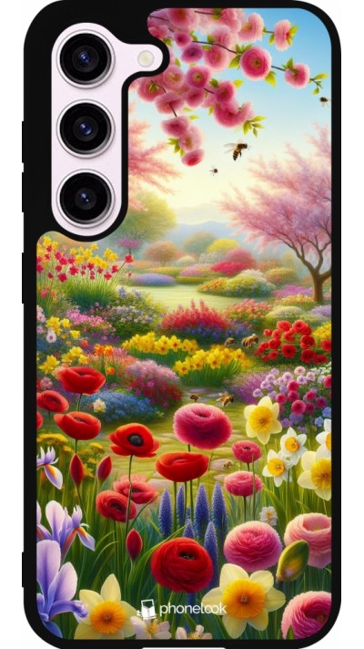 Coque Samsung Galaxy S23 - Silicone rigide noir Spring 25 Bouquet printemps