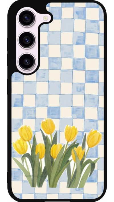 Coque Samsung Galaxy S23 - Silicone rigide noir Blue vichy tulips Spring 2026