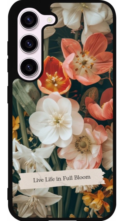 Coque Samsung Galaxy S23 - Silicone rigide noir Full Bloom Spring 2026
