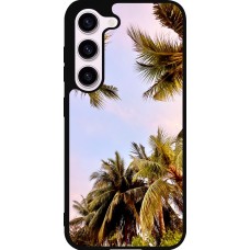 Samsung Galaxy S23 Case Hülle - Silikon schwarz Summer 2023 palm tree vibe