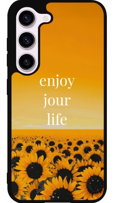 Samsung Galaxy S23 Case Hülle - Silikon schwarz Summer 2025 Enjoy your life