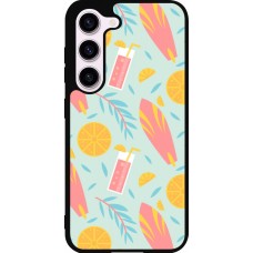 Samsung Galaxy S23 Case Hülle - Silikon schwarz Summer 2025 Pattern citron