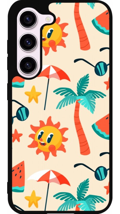 Samsung Galaxy S23 Case Hülle - Silikon schwarz Summer 2025 Pattern soleil