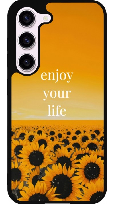 Coque Samsung Galaxy S23 - Silicone rigide noir Summer 2026 Enjoy your life