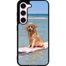 Samsung Galaxy S23 Case Hülle - Silikon schwarz Summer Dog on Paddle