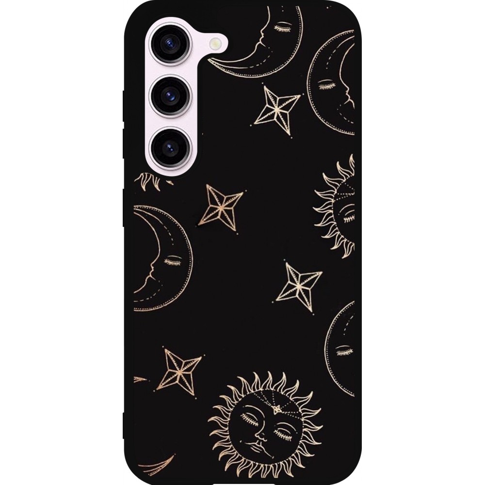 Samsung Galaxy S23 Case Hülle - Silikon schwarz Suns and Moons