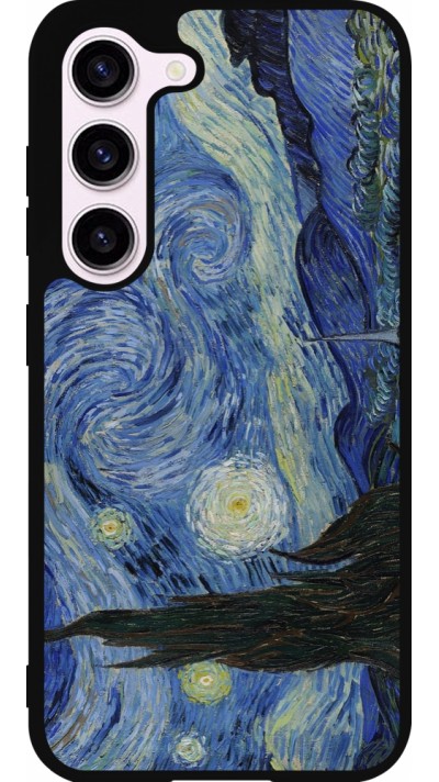 Samsung Galaxy S23 Case Hülle - Silikon schwarz Kunstbild - Sternennacht - Van Gogh