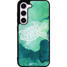 Samsung Galaxy S23 Case Hülle - Silikon schwarz Turtle Aztec Watercolor