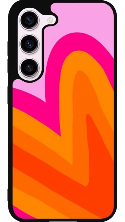 Samsung Galaxy S23 Case Hülle - Silikon schwarz Valentine 2024 heart gradient