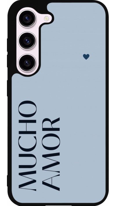 Samsung Galaxy S23 Case Hülle - Silikon schwarz Valentine 2024 mucho amor azul