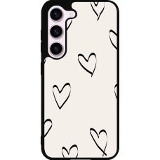 Samsung Galaxy S23 Case Hülle - Silikon schwarz Valentine 2023 minimalist hearts