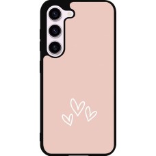 Samsung Galaxy S23 Case Hülle - Silikon schwarz Valentine 2023 three minimalist hearts