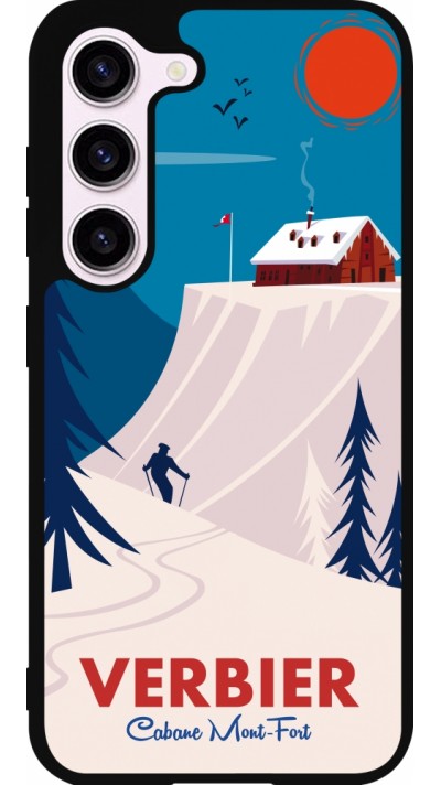 Samsung Galaxy S23 Case Hülle - Silikon schwarz Verbier Cabane Mont-Fort