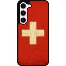 Samsung Galaxy S23 Case Hülle - Silikon schwarz Vintage Flag SWISS