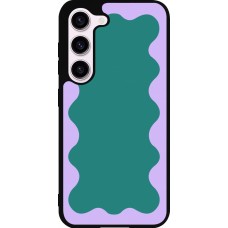 Samsung Galaxy S23 Case Hülle - Silikon schwarz Wavy Rectangle Green Purple
