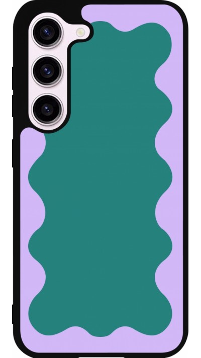 Samsung Galaxy S23 Case Hülle - Silikon schwarz Wavy Rectangle Green Purple