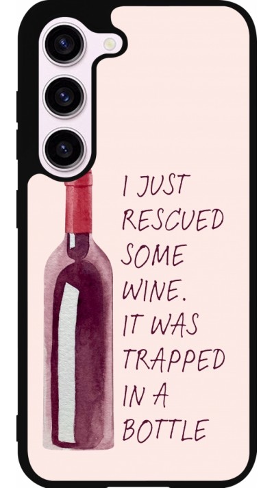Coque Samsung Galaxy S23 - Silicone rigide noir I just rescued some wine