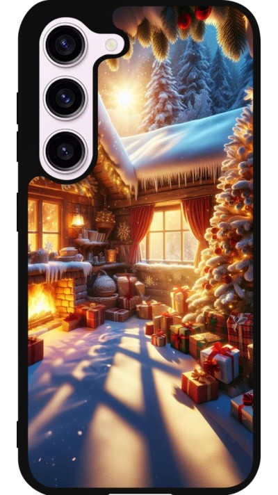 Samsung Galaxy S23 Case Hülle - Silikon schwarz Weihnachten Chalet Feerie