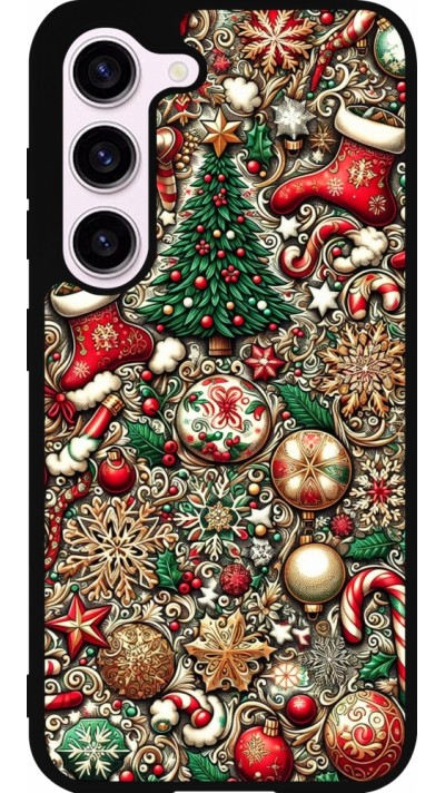 Samsung Galaxy S23 Case Hülle - Silikon schwarz Weihnachten 2023 Mikromuster