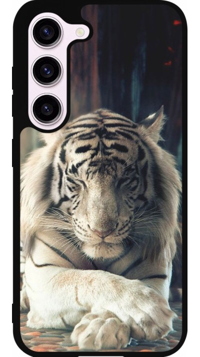 Samsung Galaxy S23 Case Hülle - Silikon schwarz Zen Tiger